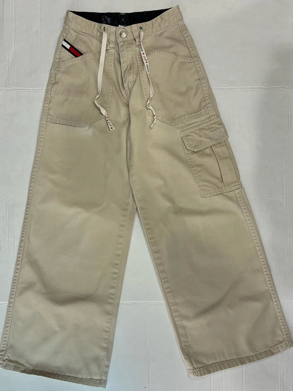 VTG Tommy Hilfiger Girls 2pc Outfit Set Size 7 Pastel Shirt Cargo Pants
